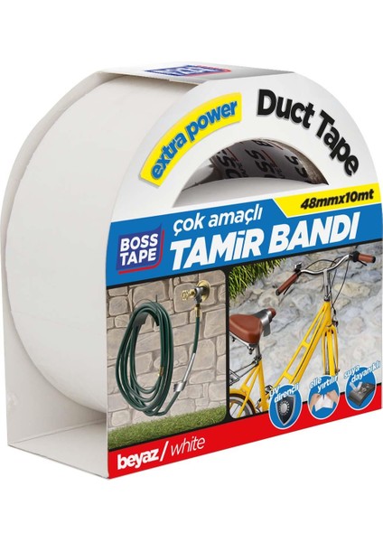 Tamir Bandı Beyaz En:48mm Boy:10mt Duct Tape Çok Amaçlı Kullanım fiyatları