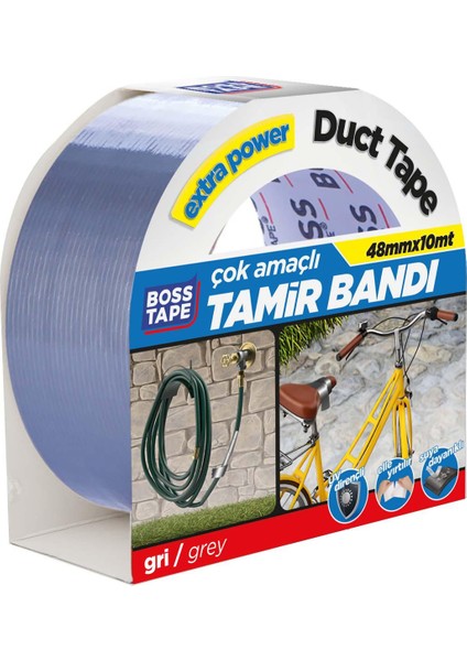 Tamir Bandı Gri Bez En:48mm Boy:10mt Duct Tape Çok Amaçlı Kullanım fiyatları