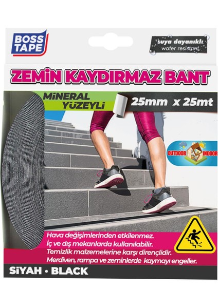 Zemin Merdiven Kaydırmaz Zımpara Bant 25MMX25MT