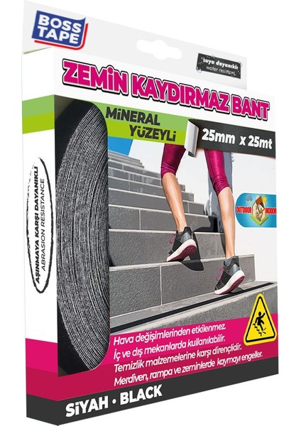 Zemin Merdiven Kaydırmaz Zımpara Bant 25MMX25MT