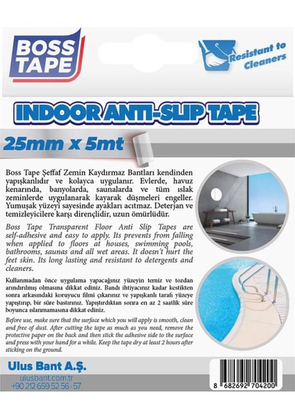 İç Mekanlar İçin Ev Ofis Merdiven Kaydırmaz Bant Şeffaf En:25mm Boy:5mt fırsatları