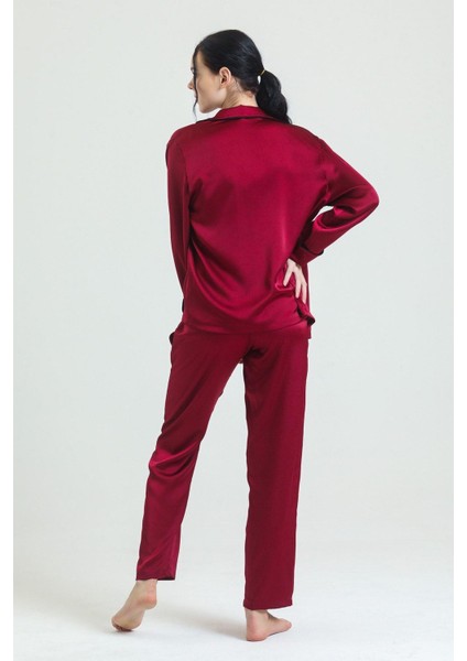 Biyeli Saten Pijama Takımı 19718