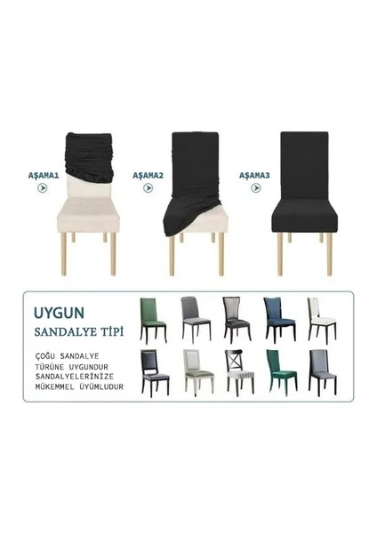 Jakarli Sandalye Örtüsü Çubuk Desen Yüksek Esnekli Sandalye Kılıfı