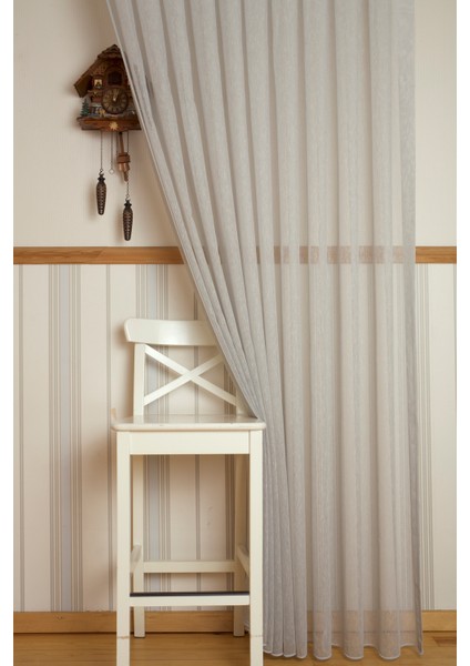 Keten Tül Mavi 1-2,5 Orta Sık Pile 250X260 Cm