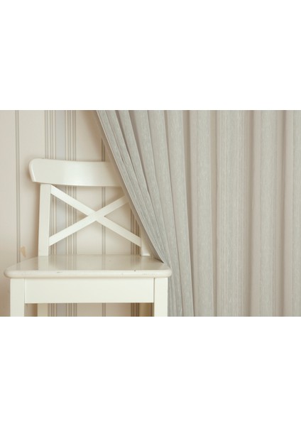 Keten Tül Mavi 1-3 Sık Pile 100X260 Cm