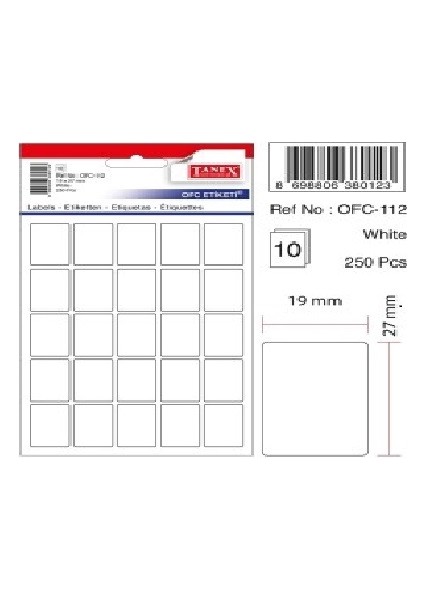 Etiket OFC-112 19X27 250 Adet 10 Lu