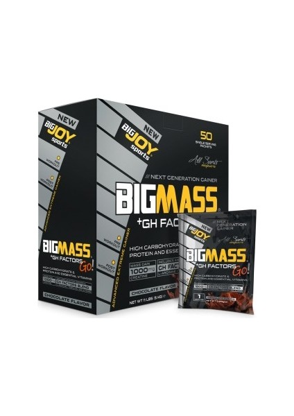 Bıgjoy Bigmass Gainer Karbonhidrat Tozu 5000 gr 50 Paket 4 Aromalı