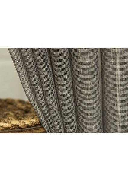 Kırçıllı Keten Tül Antrasit 1-2 Seyrek Pile 100X260