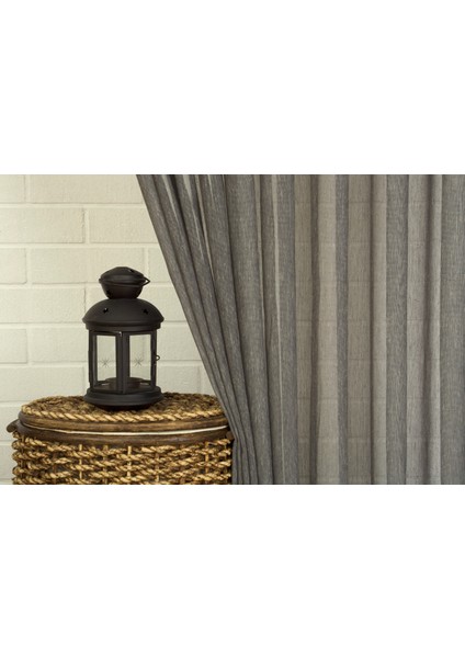 Kırçıllı Keten Tül Antrasit Pilesiz 400X260