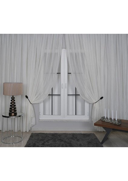 Elegante Pilesiz Düz Tül Perde Krem fiyatları