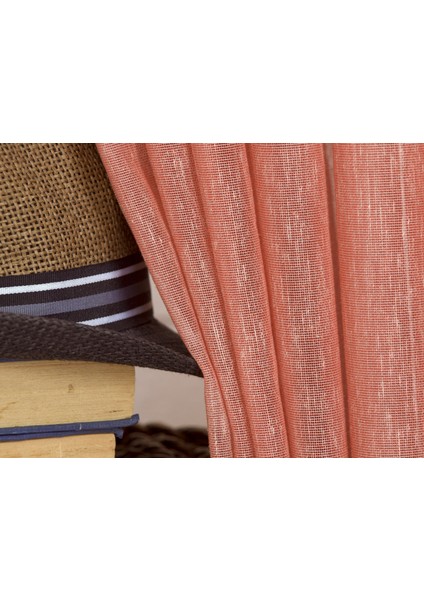 Kırçıllı Keten Tül Kırmızı 1-2 Seyrek Pile 350X260