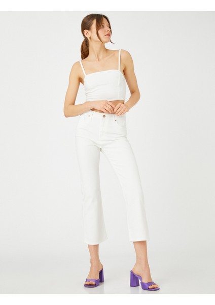 Geniş Paça Crop Kot Pantolon - Bianca Jean