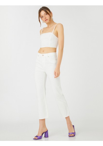 Geniş Paça Crop Kot Pantolon - Bianca Jean