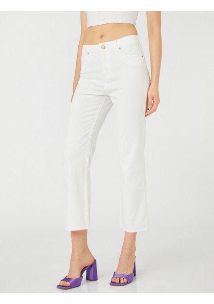Geniş Paça Crop Kot Pantolon - Bianca Jean