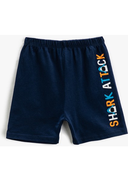 Şort Baskılı Beli Lastikli