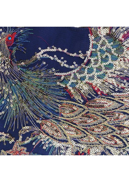 El Yapımı Tavus Kuşu Nakış Etnik Seyahat Omuz Çantası Kadın Çantalar - Koyu Mavi indirimleri