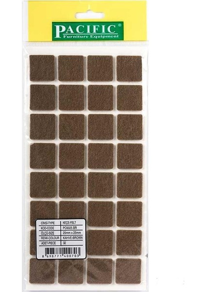 Pacific Zemin Koruyucu Yapışkan Kare Keçe 25 mm x 25 mm
