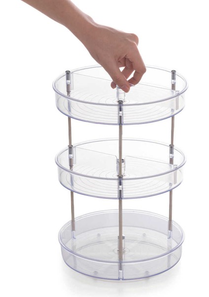 Elpida Üç Katlı Döner Raf - Şeffaf fiyatları