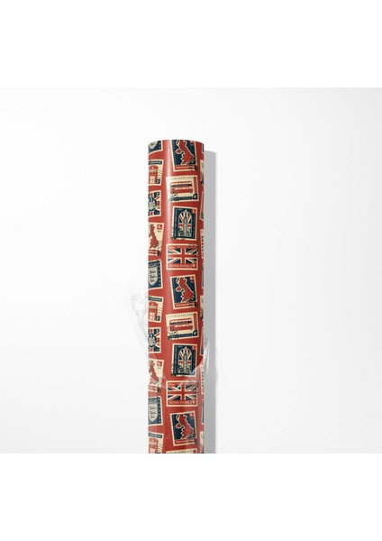 Pul Seyahat Londra Temalı Hediye Paketleme Ambalaj Kağıdı 50 x 70 cm 6’lı Paket
