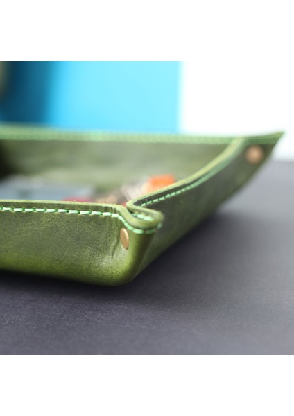 Hakiki Deri Masaüstü Organizer - Masaüstü Düzenleyici - Yeşil modelleri