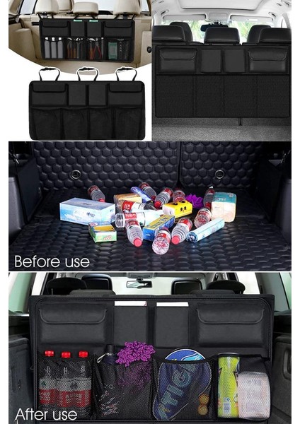 Ankaflex Araç Bagaj Organizer Bagaj Toplayıcı Araba Bagaj Organizer Siyah Araba/araç Bagaj Toplayıcı 8 Cepli