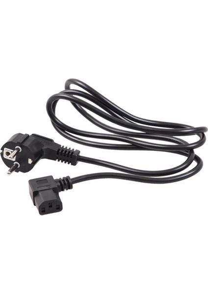 Marka C13 Power Güç Kablosu - 90 Derece L Uç Sol Açılı - Standart Power Kablosu - 1.8 mt