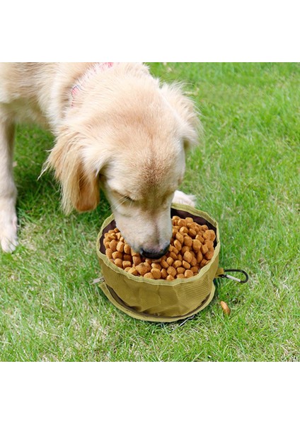 Yürüyüş Kampı Için Katlanabilir Köpek Kase Besleme Sulama Yemeği Açık Yeşil (Yurt Dışından)