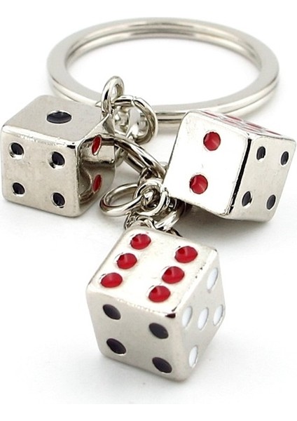 Zar Tavla Casino Şans Sallantılı Üçlü Metal Anahtarlık KC017 modelleri