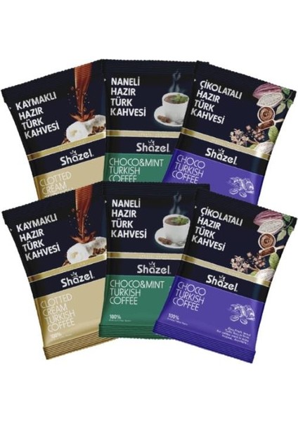 Karma Special Hazır Türk Kahvesi 6'lı (100 gr. x 6 Adet) Naneli, Çikolatalı, Kaymaklı Türk Kahvesi