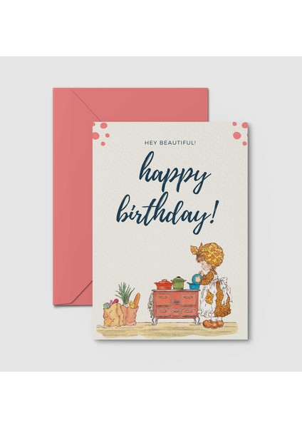 Kartpostal - Tebrik Kartı & Zarf Doğumgünü Happy Birthday Doğum Günü Sarah Kay