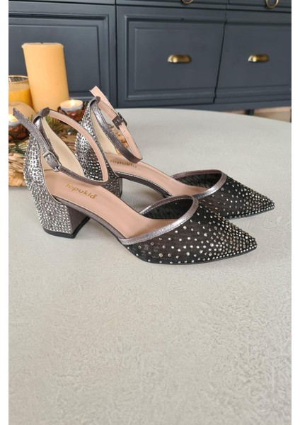 036 650 Topukla Kadın 5 cm Topuklu Taşlı Abiye Ayakkabı fırsatları
