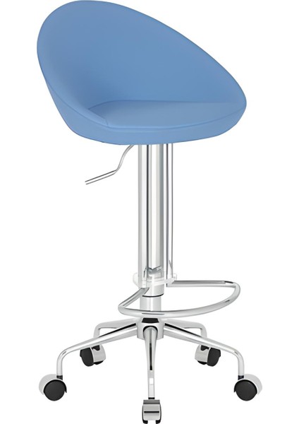 Sembol Küçük Tekerlekli Dekoratif Bar Sandalyesi