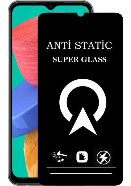 Kzy Samsung Galaxy M33 Tam Kaplayan Anti Statik Çizilmez Safir Ekran Koruyucu Cam