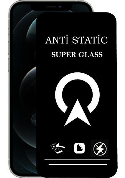 Apple iPhone 12 Pro Tam Kaplayan Anti Statik Çizilmez Safir Ekran Koruyucu Cam