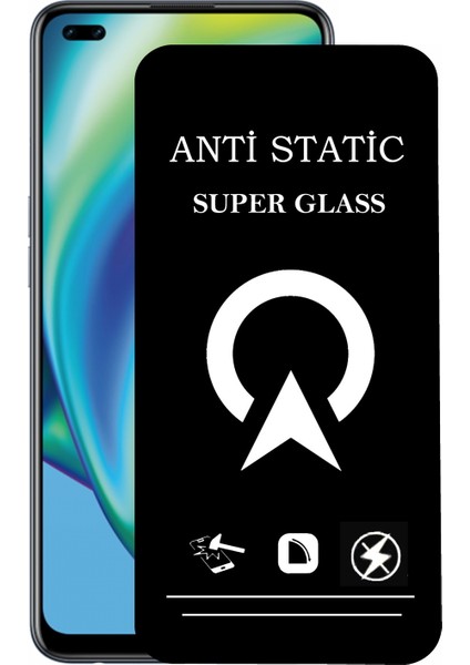 Oppo Reno 4 Lite Tam Kaplayan Anti Statik Çizilmez Safir Ekran Koruyucu Cam