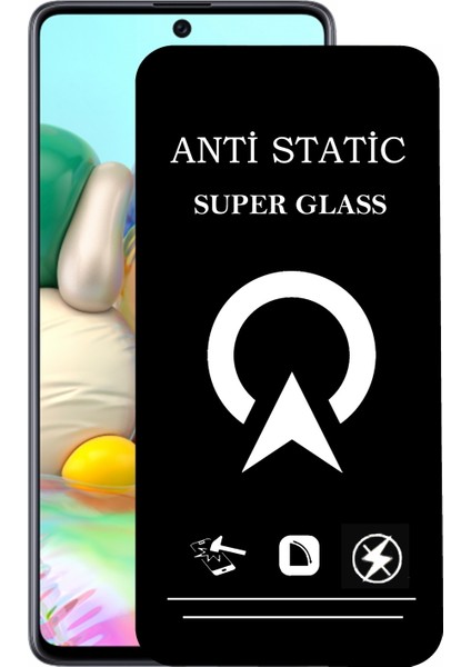 Samsung Galaxy A71 Tam Kaplayan Anti Statik Çizilmez Safir Ekran Koruyucu Cam