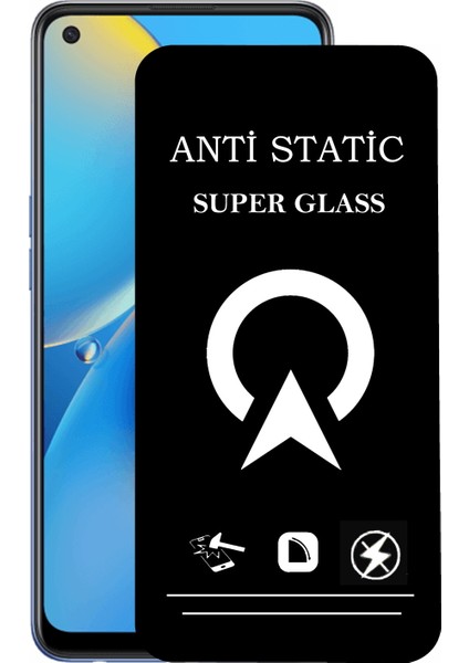 Oppo A74 Tam Kaplayan Anti Statik Çizilmez Safir Ekran Koruyucu Cam