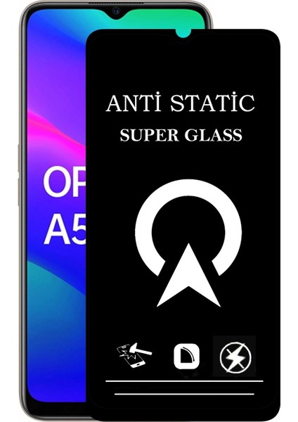Oppo A5 2020 Tam Kaplayan Anti Statik Çizilmez Safir Ekran Koruyucu Cam