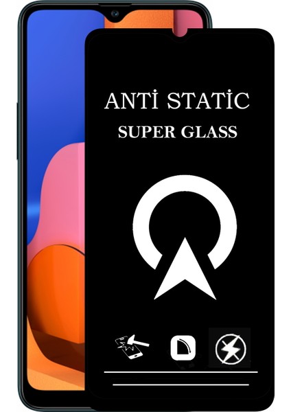 Kzy Samsung Galaxy A20S Tam Kaplayan Anti Statik Çizilmez Safir Ekran Koruyucu Cam