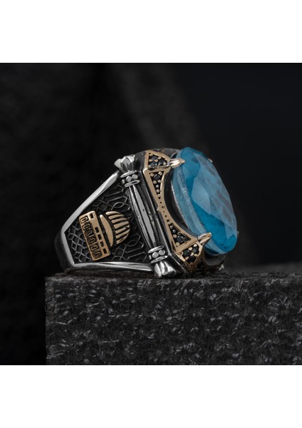 925 Ayar Gümüş Yüzük Oval Zirkon ve Topaz Taşı Kristal Kesim Kubbe fiyatları