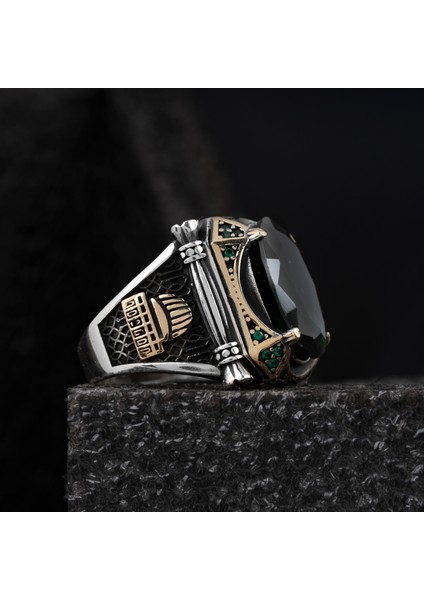925 Ayar Gümüş Yüzük Oval Zirkon ve Topaz Taşı Kristal Kesim Kubbe fiyatları