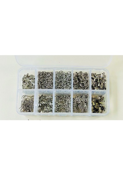 Kutulu Metal Set 1 - 970 Adet Küpe Kolye Bileklik Yapım Seti Takı Malzemeleri