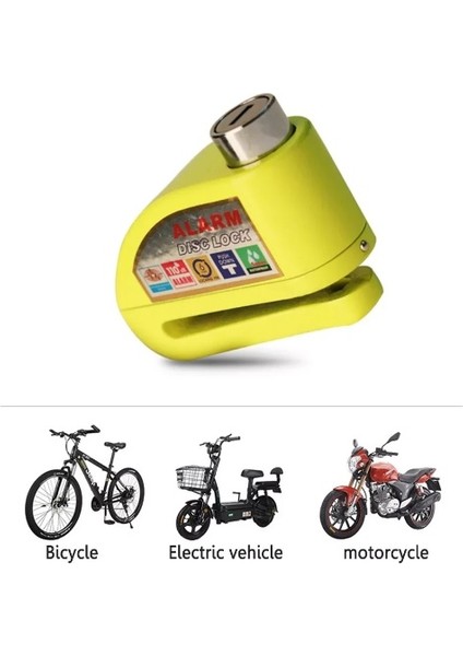 Motosiklet,bisiklet,scooter Alarmlı Disk Kilidi Hatırlatma Kablolu Alüminyum Alaşımlı Motor Kilidi 110 Desibel Ses fırsatları
