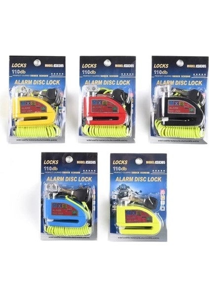 Motosiklet,bisiklet,scooter Alarmlı Disk Kilidi Hatırlatma Kablolu Alüminyum Alaşımlı Motor Kilidi 110 Desibel Ses indirimleri