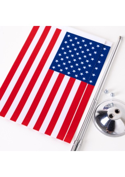 Amerika 2li Masa Bayrağı Saten Kumaş Dijital Baskı 15x22,5 cm fiyatları