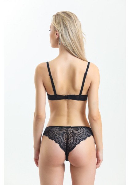 2685 Kadın Siyah Süngerli Dantelli Sütyen fırsatları