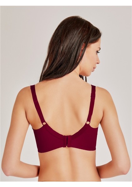 1718 Kadın Bordo Dantelli Balensiz Toparlayıcı Sütyen fiyatları