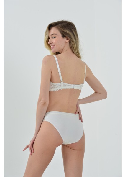 4352 Kadın Ekru Dantelli Süngerli Sütyen fırsatları