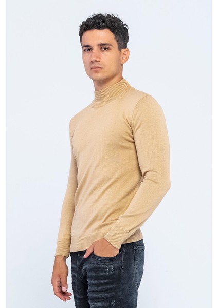 Erkek Slim Fit Düz Renk Balıkçı Yaka Boğazlı Kazak fiyatları