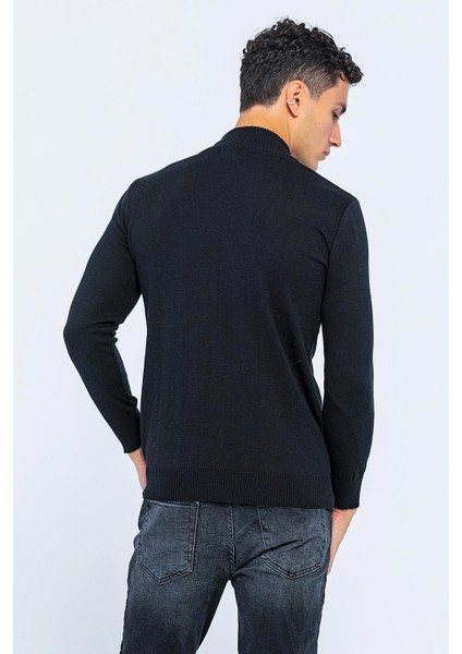 Erkek Slim Fit Düz Renk Balıkçı Yaka Boğazlı Kazak indirimleri